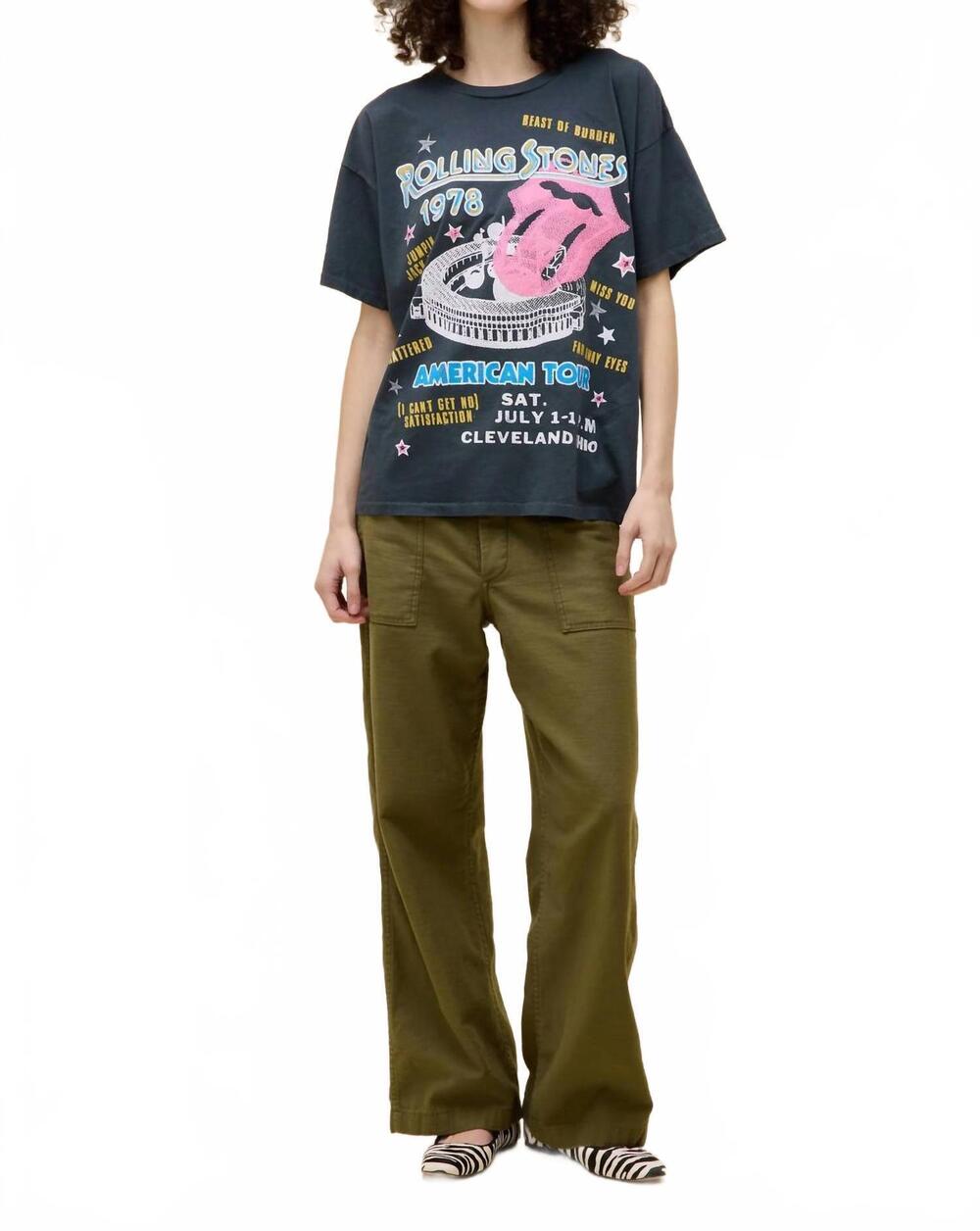 NEW DAYDREAMER rolling stones 1978 american tour merch tee in black
